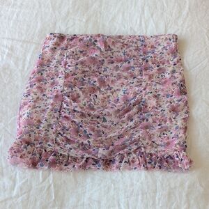 Free People Pink Floral Mini Skirt